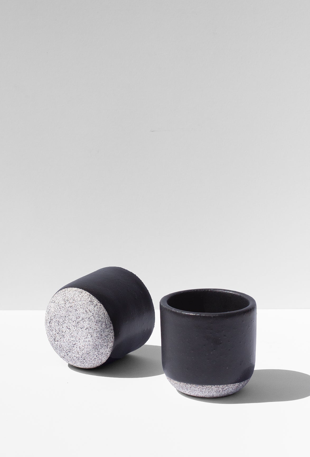 Handmade Small black cups for sipping espresso or spirits