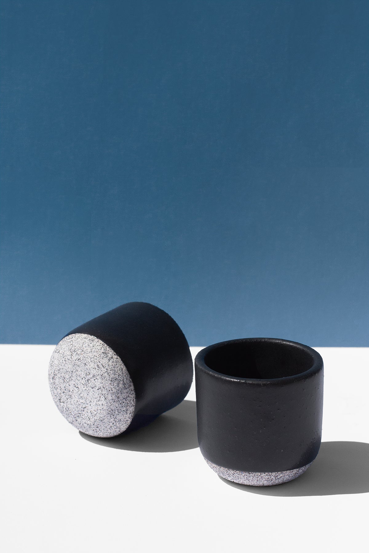Handmade Small black cups for sipping espresso or spirits