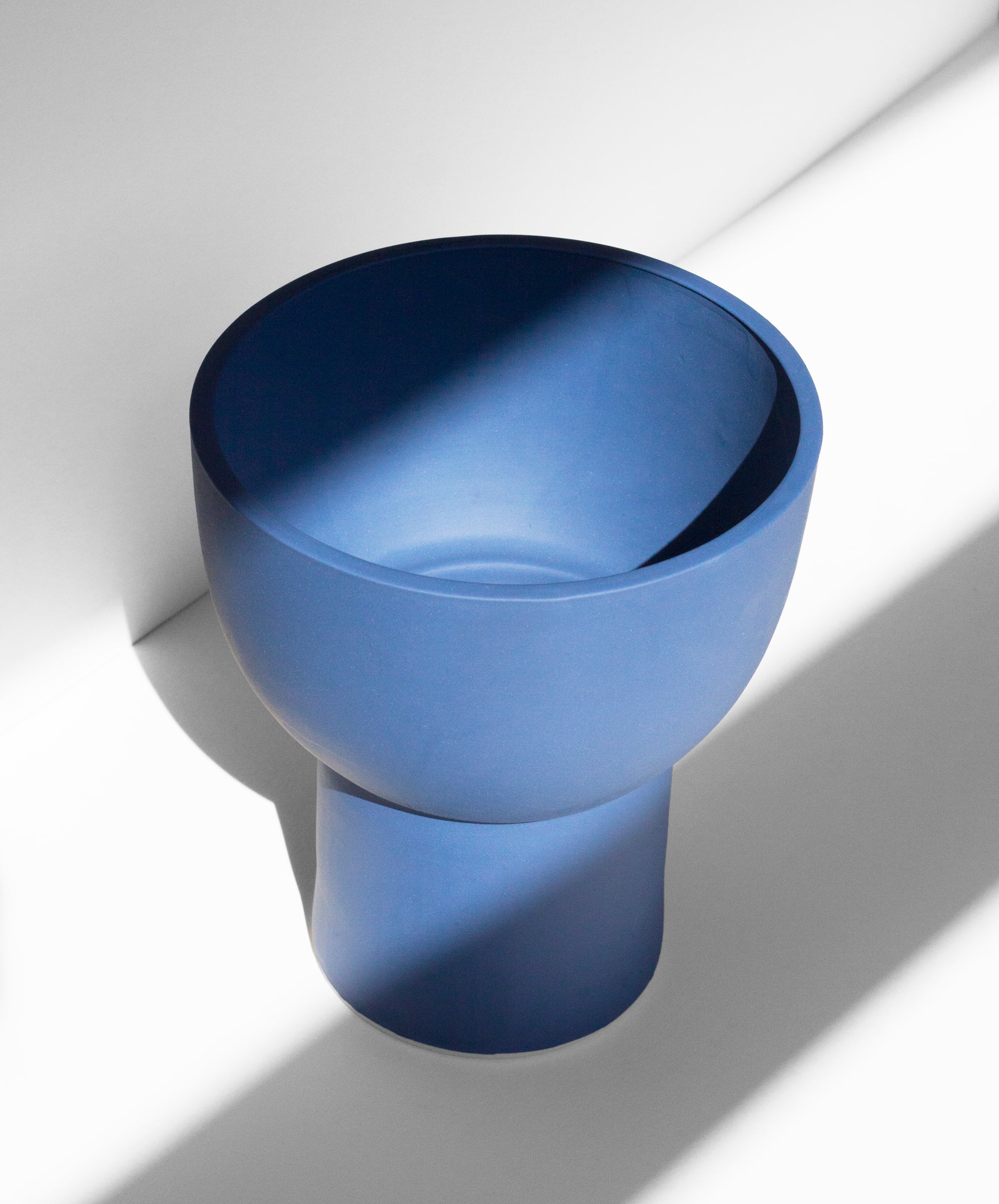 Handmade Large cobalt blue ceramic vessel used as vase, crock, planter